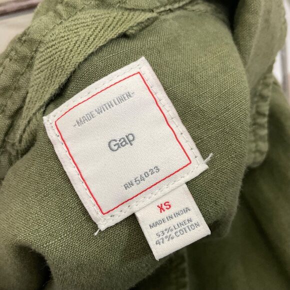Gap Utility Field Cargo linen blend Jacket Size XS Military Safari Pockets GUC - Picture 3 of 10